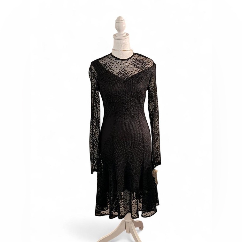 NWT 80’s  Black Lace Dress M